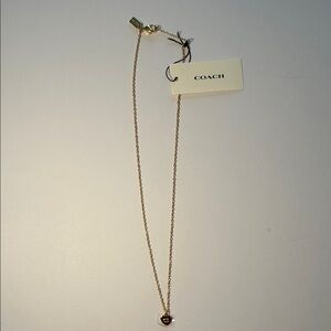 Coach gold heart pendant necklace NWT